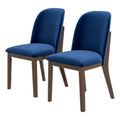 Velvet Dining Chair in Navy Blue (Set of 2) M9337
