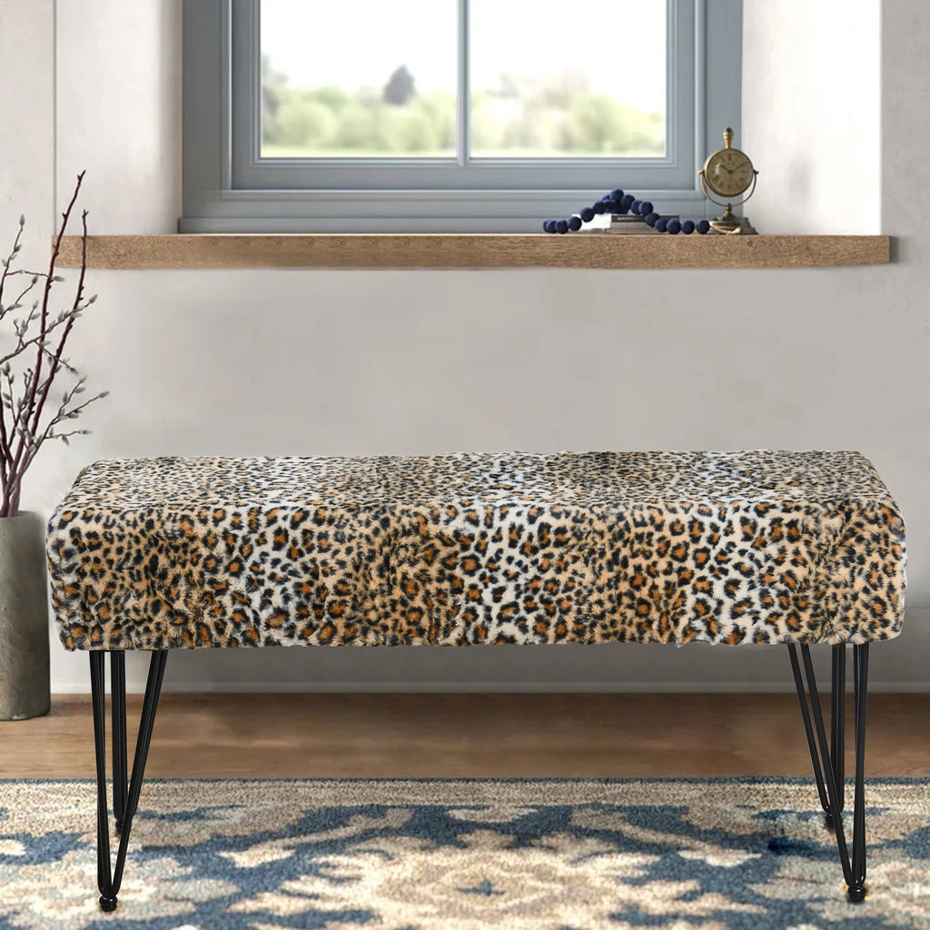 Faux Fur Ottoman C41182