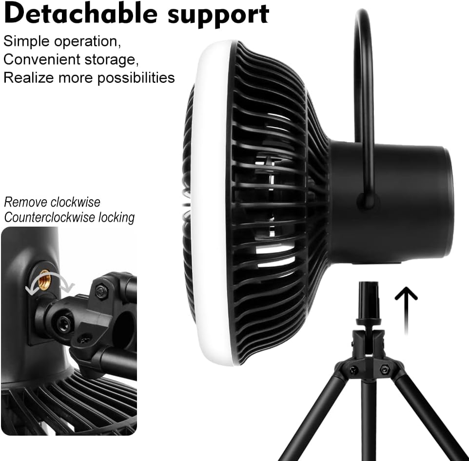 Camping Fan with LED Lantern, USB Desk Fan, Pack of 2 U774