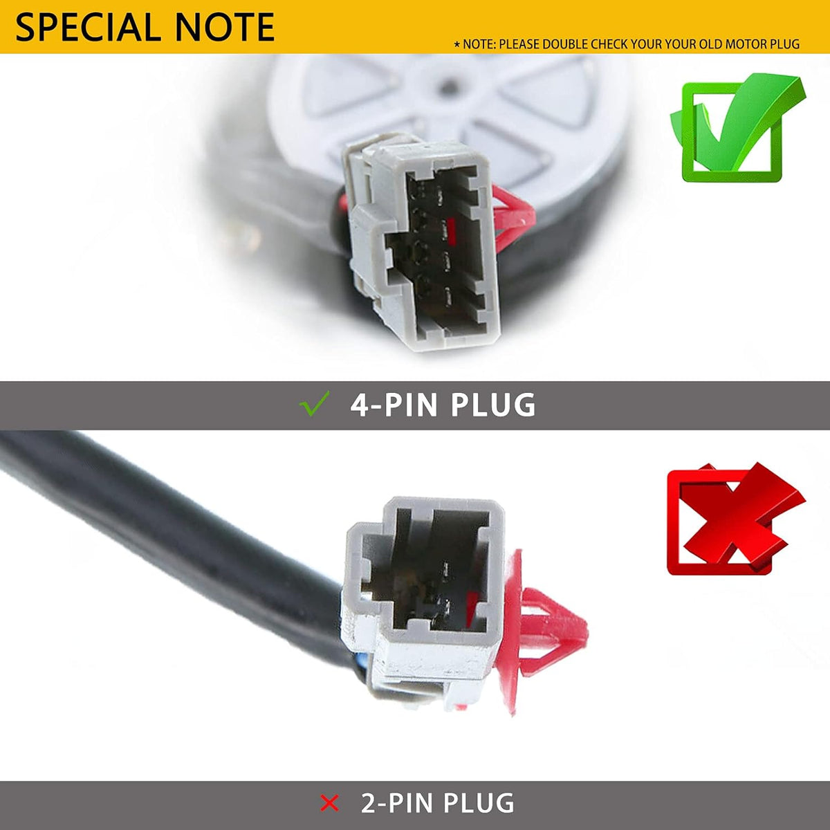 Front Left Driver Side Power Window Regulator with Motor for 1997-2001 Honda CR-V (4 Pins Plug) Pack of 2 J3880