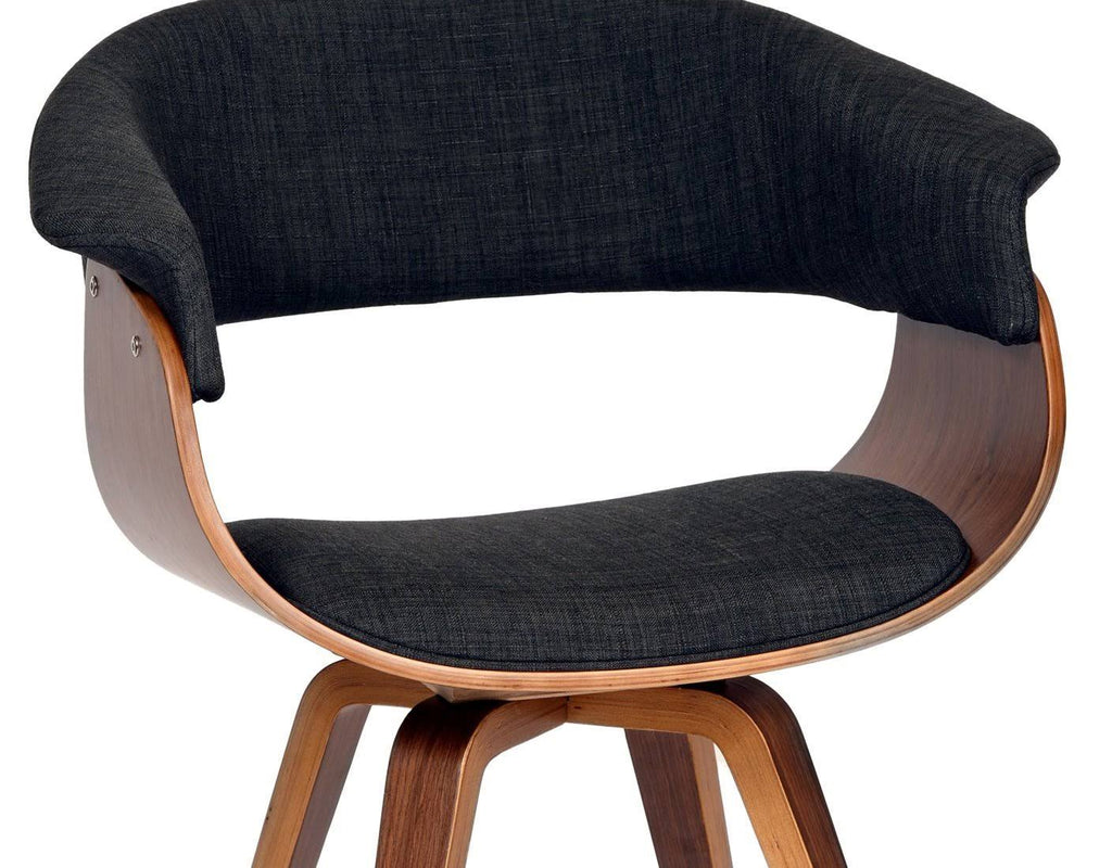 Charcoal Fabric and Walnut Wood Finish Chair S3874