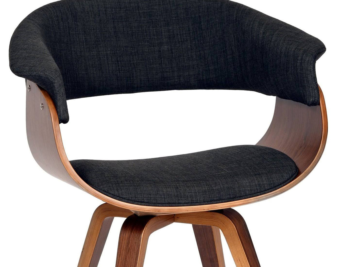 Charcoal Fabric and Walnut Wood Finish Chair S3874