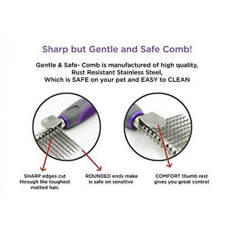 Pet Dematting Comb with Safety Edges Q73247