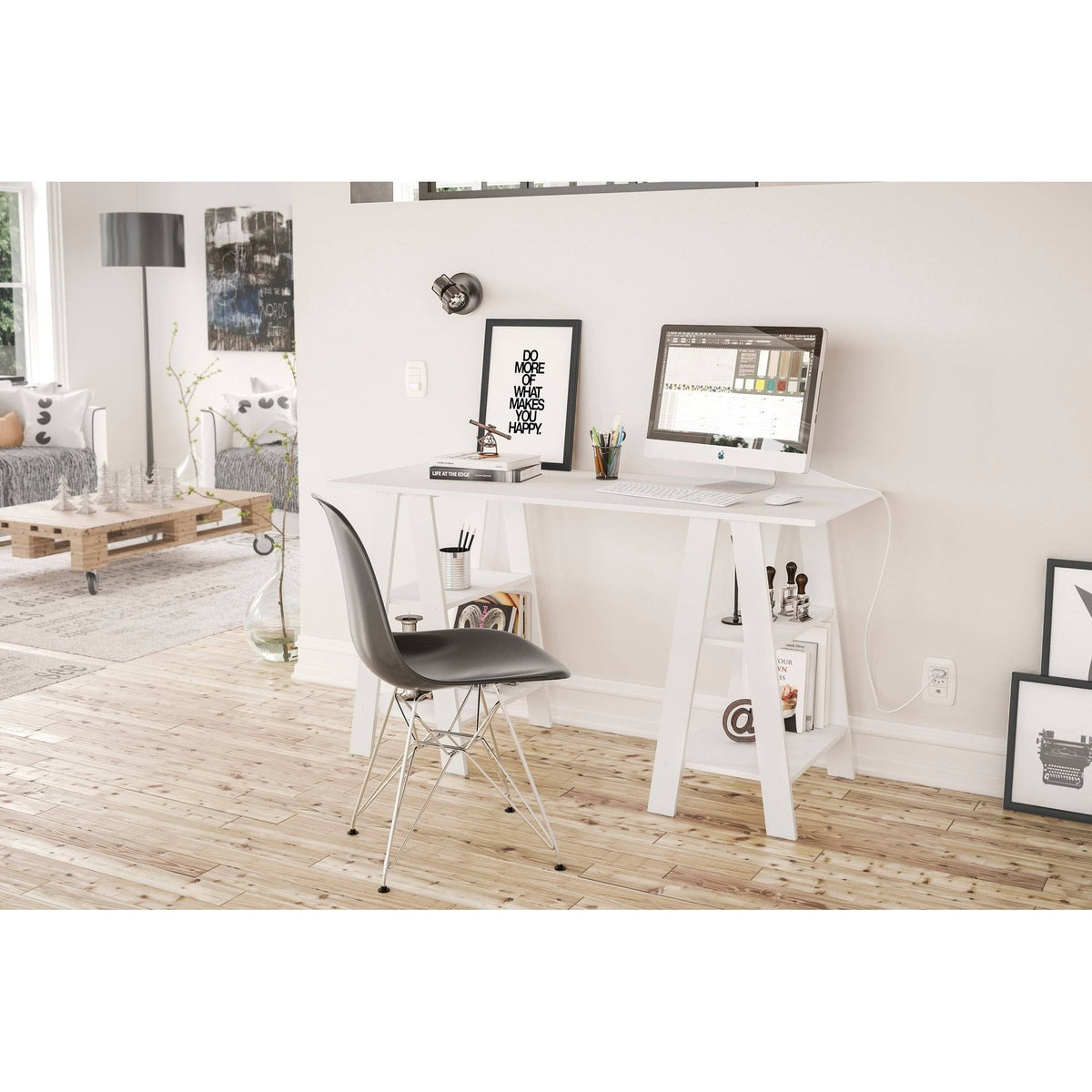 White Sawhorse Writing Desk E27867