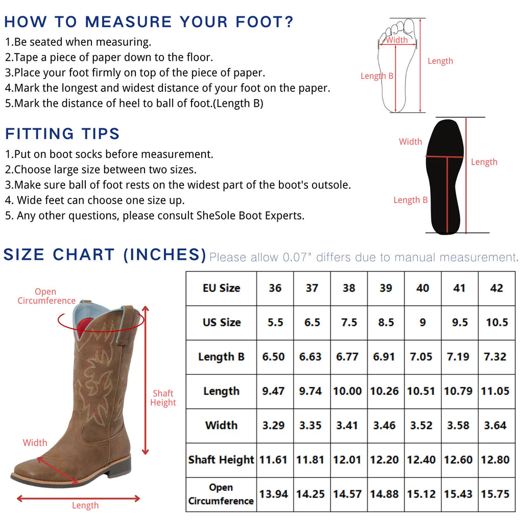 Brown Square Toe Western Cowboy Boots H6345