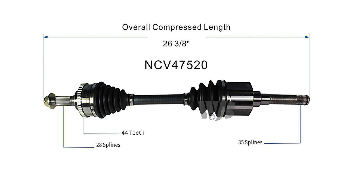 Front Pair CV Axle Joint Shaft Assembly B5469