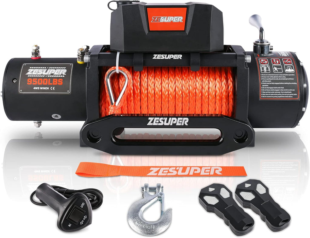 12V 13000-lb Load Capacity Electric Truck Winch Kit Synthetic Rope Waterproof Off Road Winch Y519