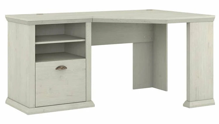 Linen White Oak Corner Desk with Storage O441527