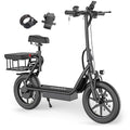 Electric Scooter with Seat, 500W Motor, 14'' Tires, Foldable E26123