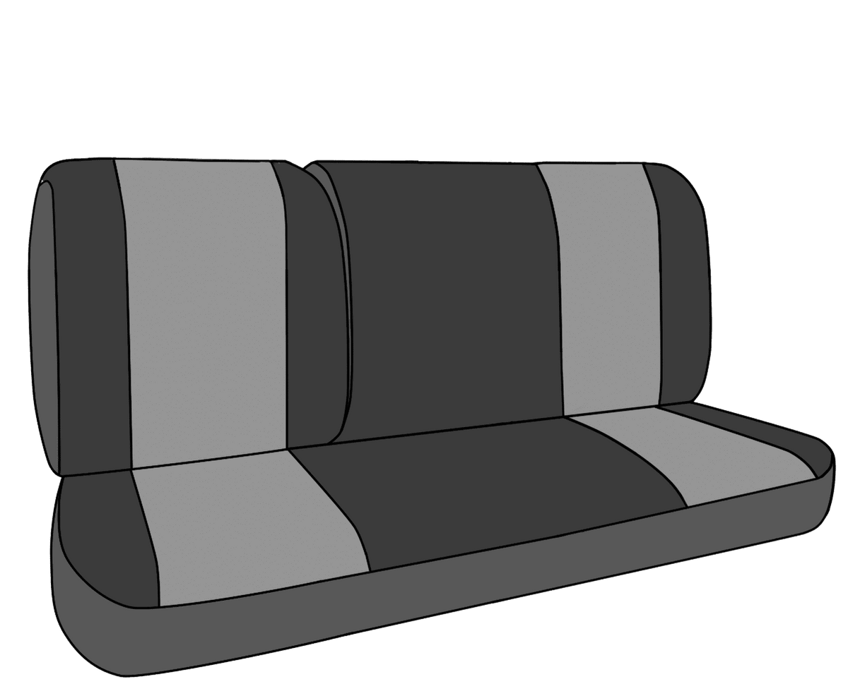 Rear 60/40 Split Back Solid Cushion Velour Seat Covers E757638