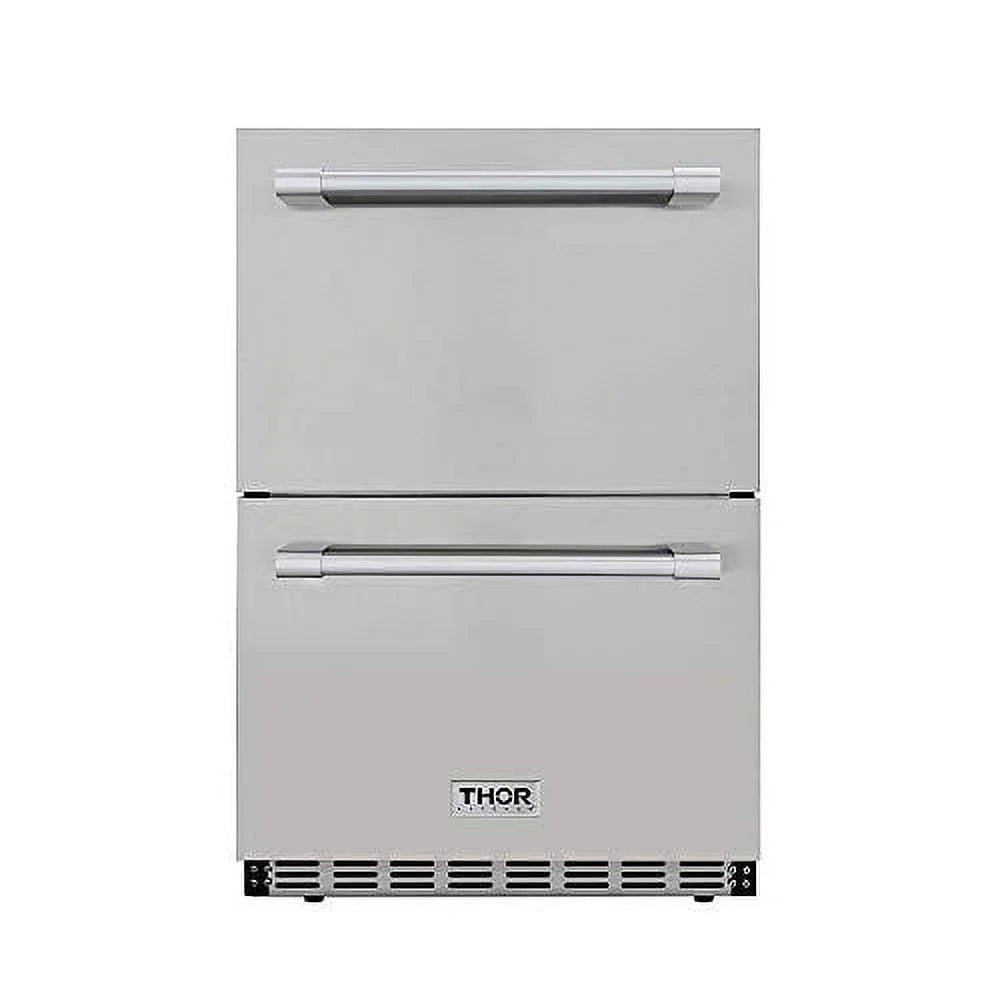 24 Double Drawer Under-Counter Refrigerator Stainless Steel 5.3 cu.ft K489