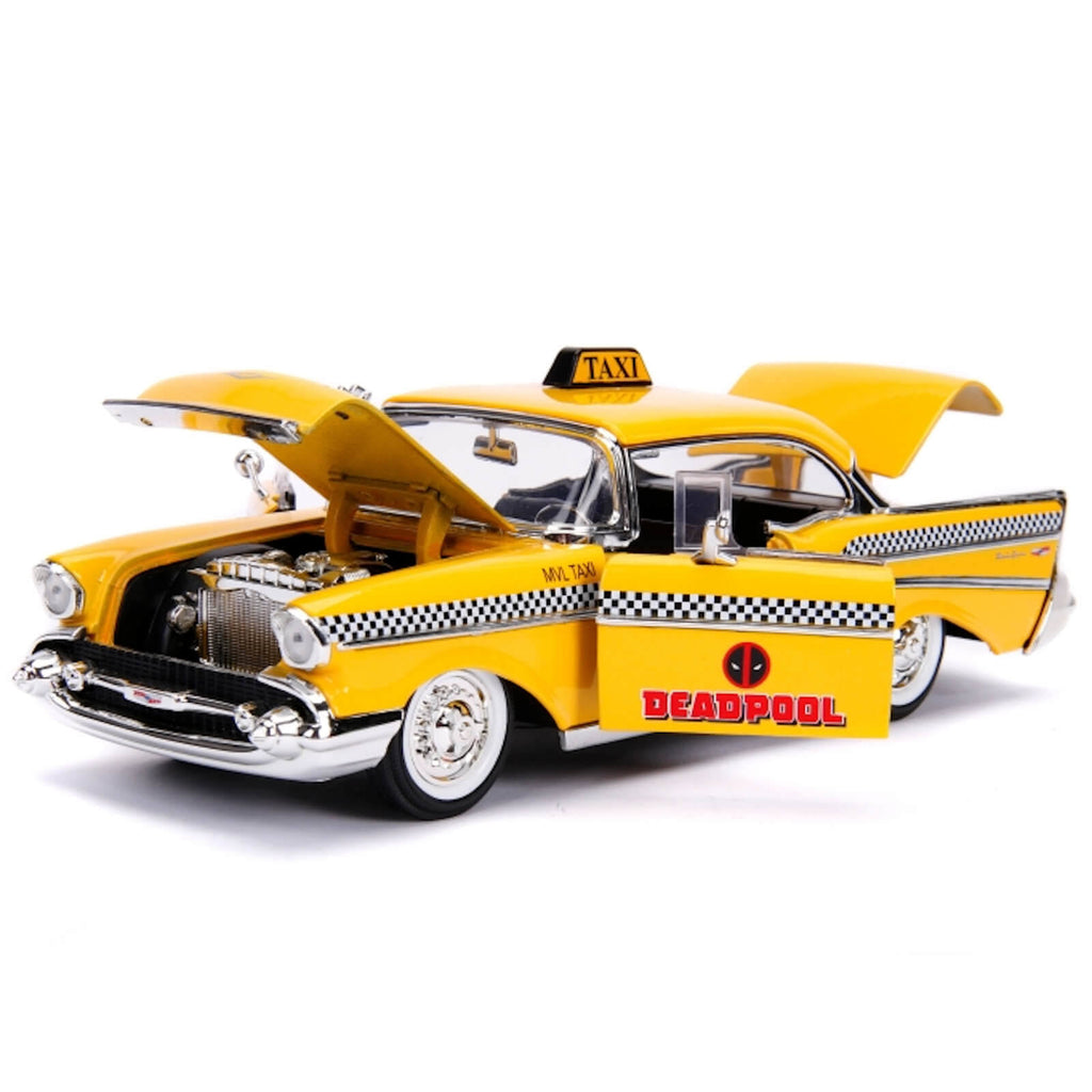 1957 Chevrolet Bel Air Taxi Yellow Diecast Figure N64068