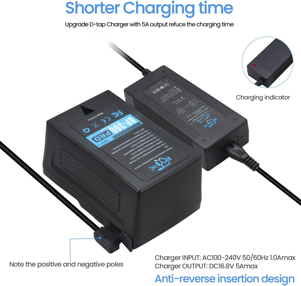 300Wh V Mount Battery with 5A Output D-Tap Charger and D-Tap Cable W616249