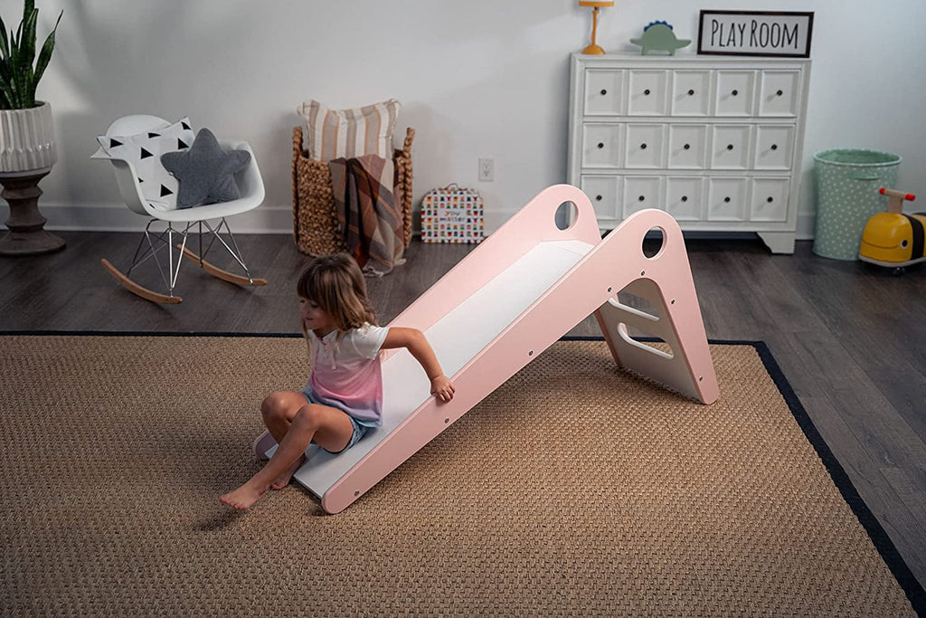 Pink Wooden Indoor Slide for Toddlers G508839