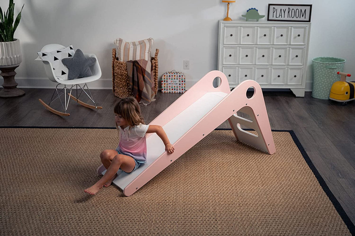 Pink Wooden Indoor Slide for Toddlers G508839