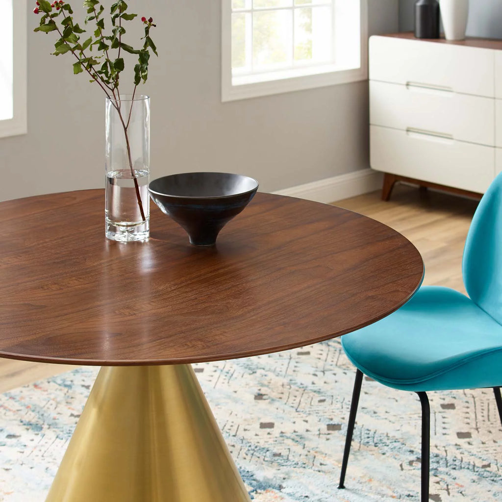 Round Wood Metal Dining Table G295600