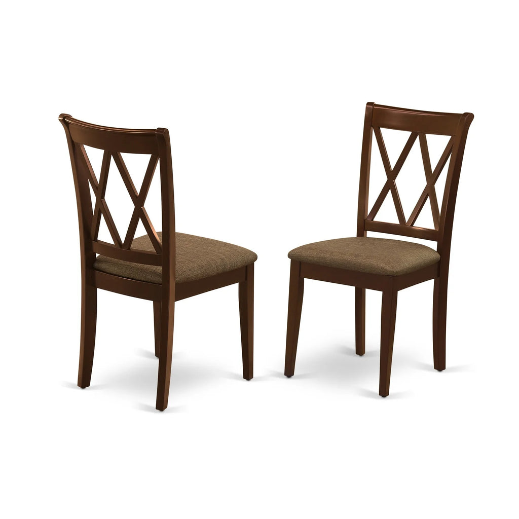 6 Pc Dining Set with Table Chairs and Bench Mahogany Finish E883679