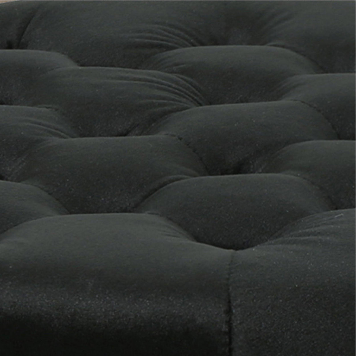Black Velvet Tufted Ottoman M46730
