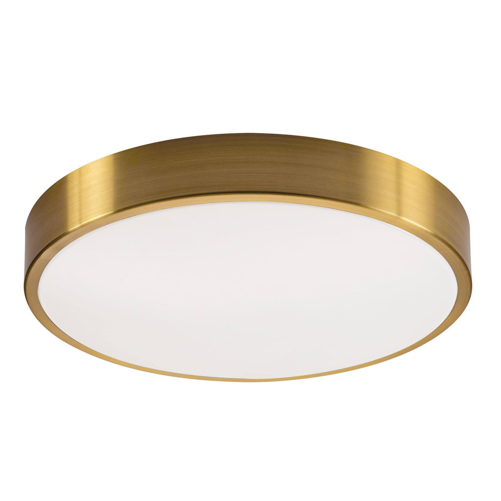 12 in. 2-Light Satin Brass LED Flush Mount L37197