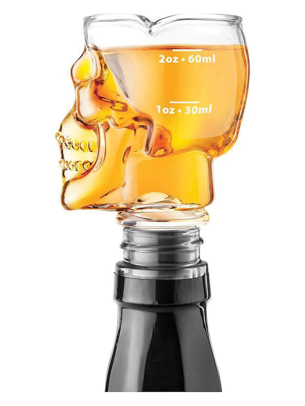 Skull Shaped Bottle Stopper Jigger Shot Glass G1317