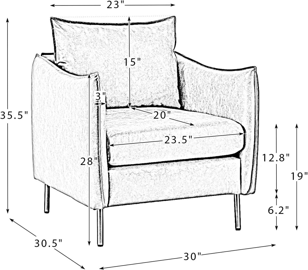 Camel Faux Leather Armchair with Moveable Cushion T61500