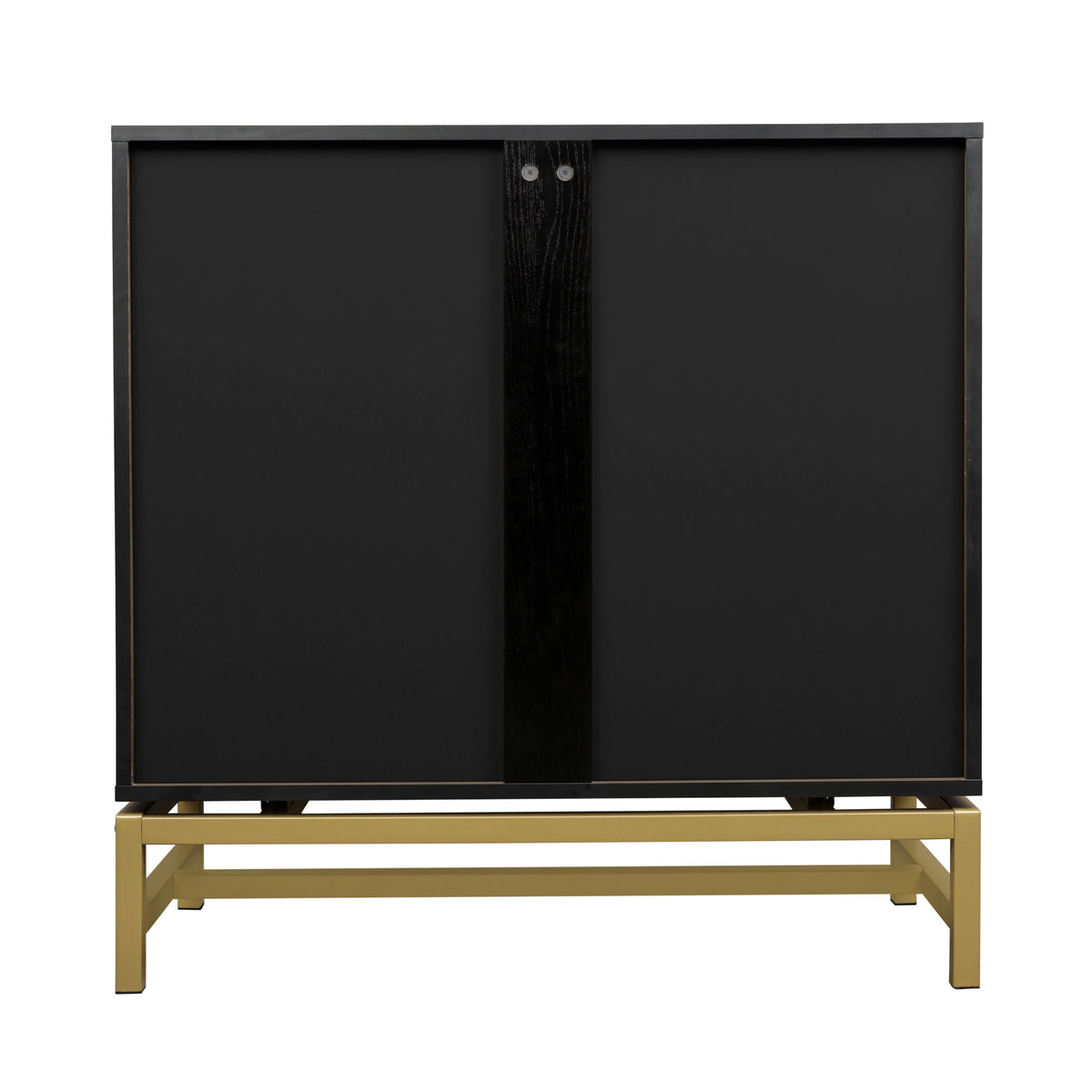 Black Set of 2 Rattan 2 Door Cabinet Q733369