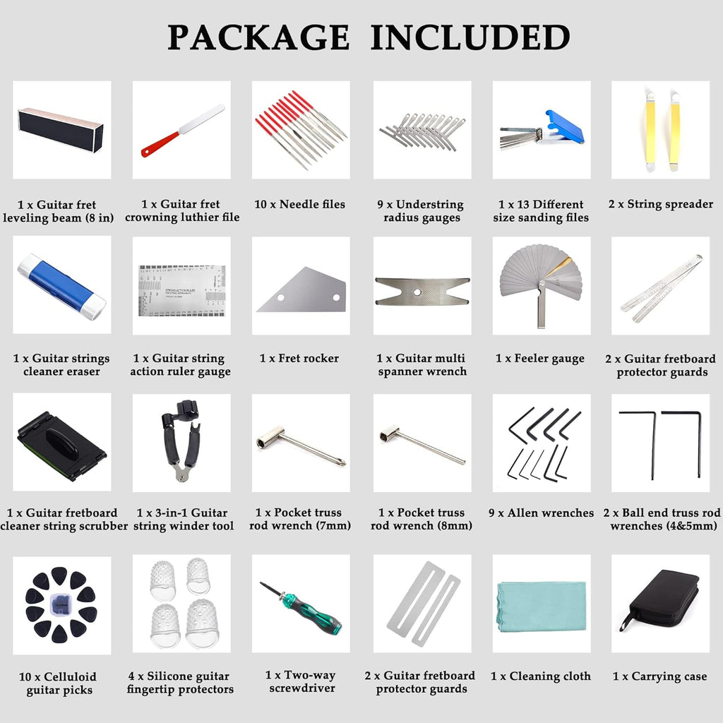 65 Pieces Guitar Repairing Maintenance Tool Kit I47372