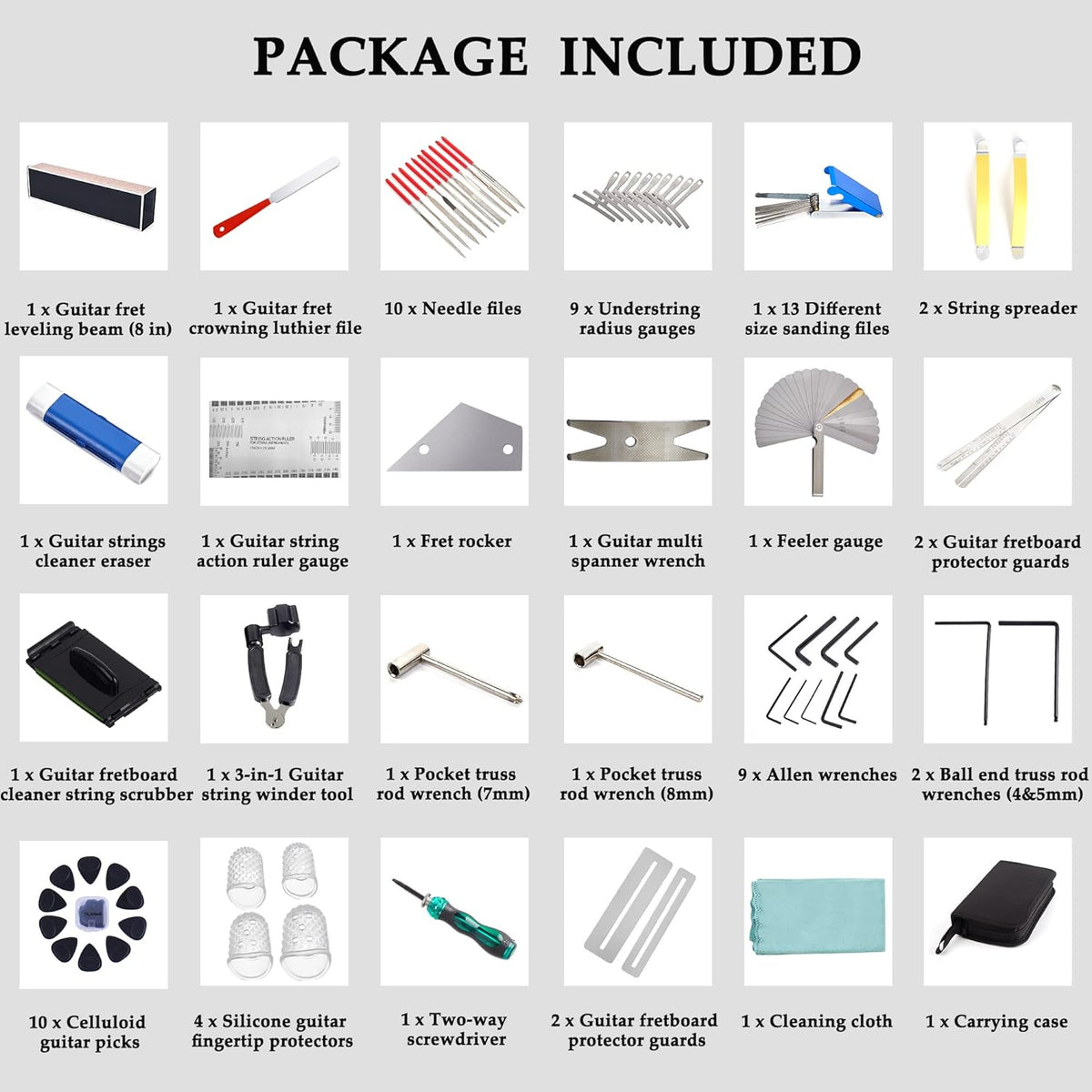 65 Pieces Guitar Repairing Maintenance Tool Kit I47372