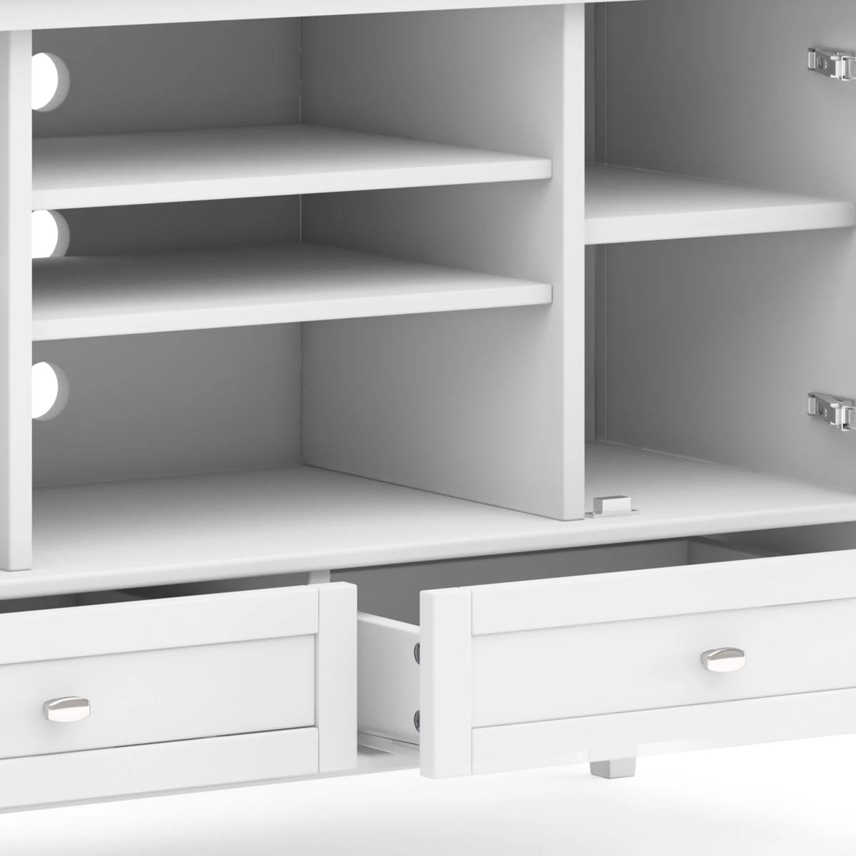 White Solid Wood TV Media Stand H615