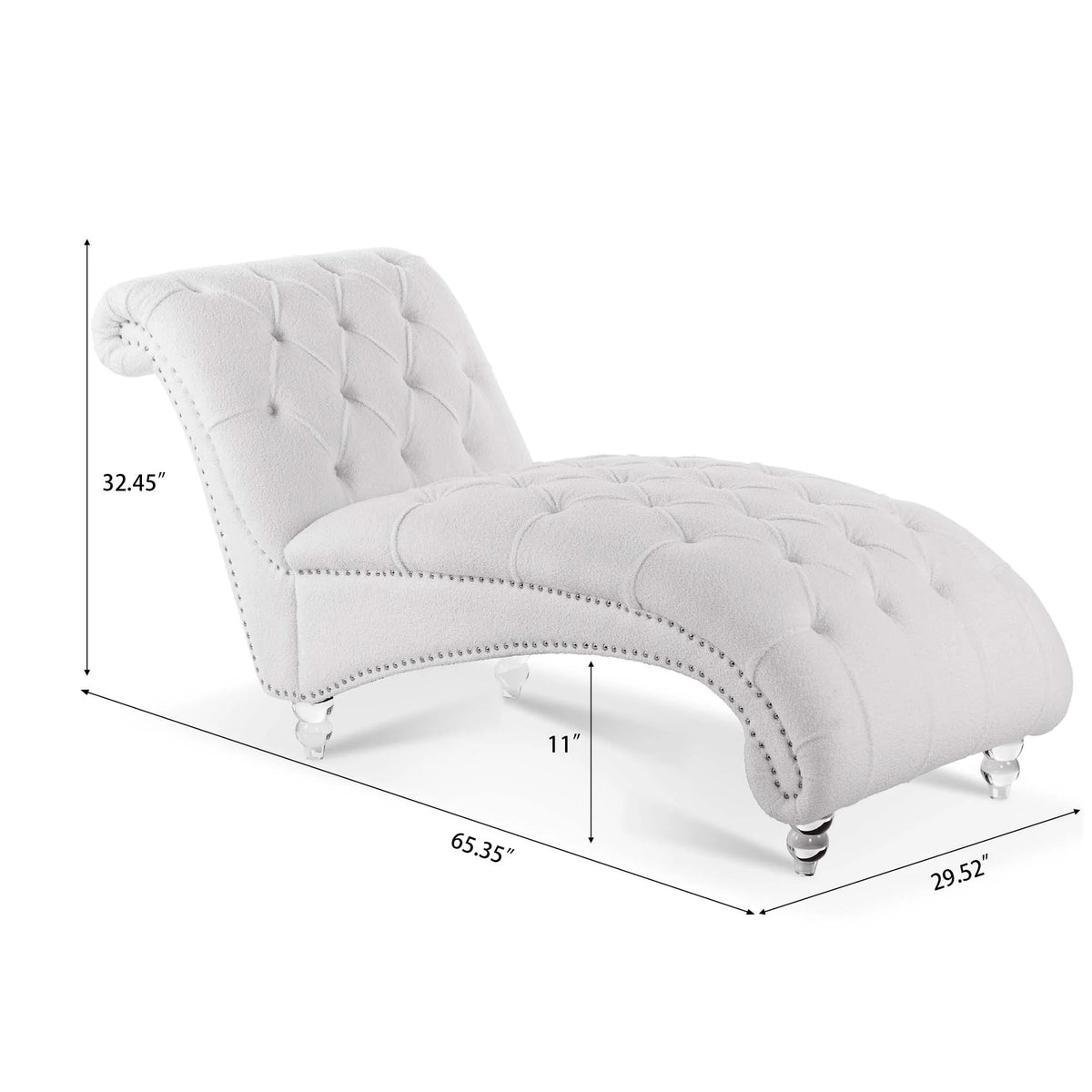 White Tufted Armless Chaise O713