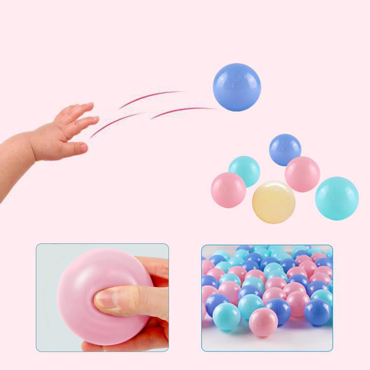 100Pcs Plastic Ocean Balls Pool Accessories V921570