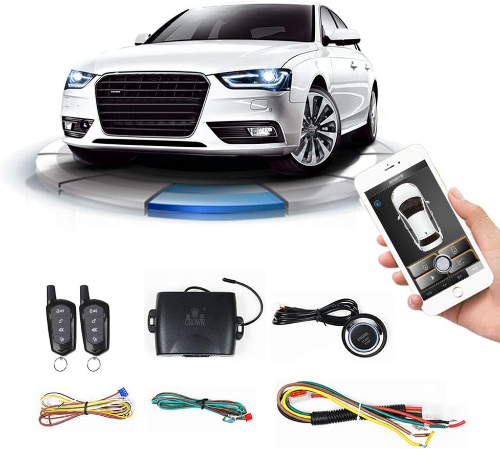 Car Remote Starter with Push Button and Shock Sensor Alarm System T11803