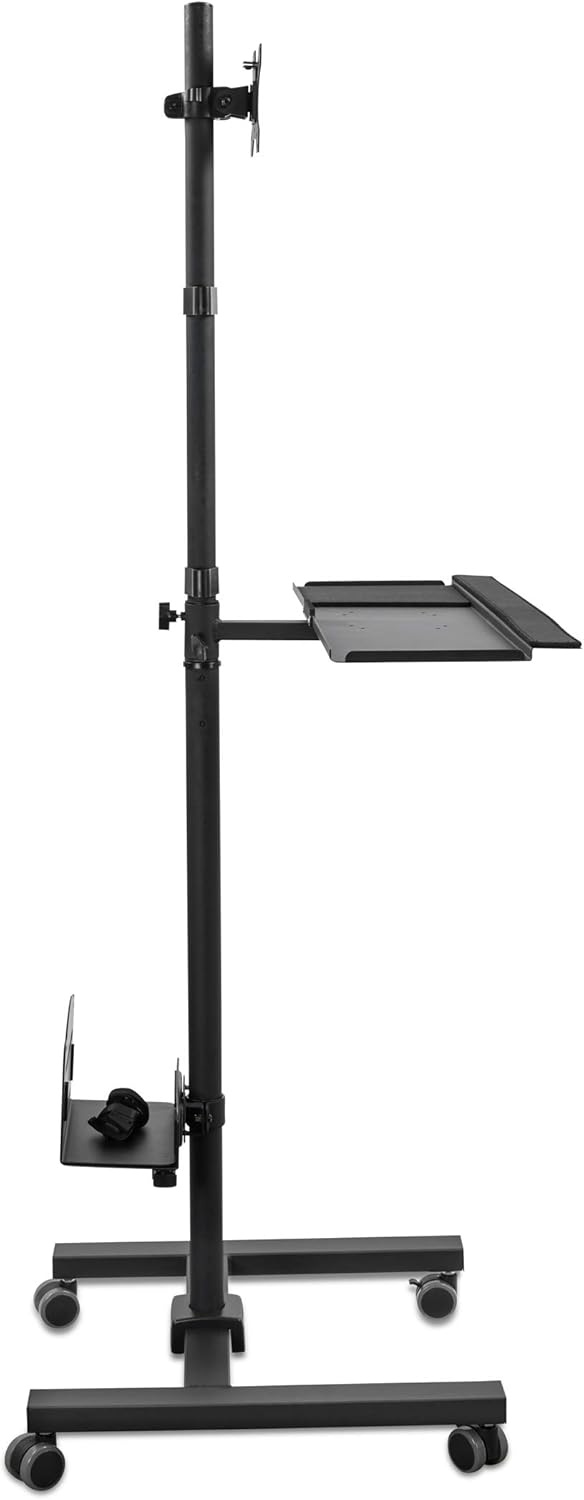Rolling Computer Cart with Monitor Mount and CPU Holder B864879