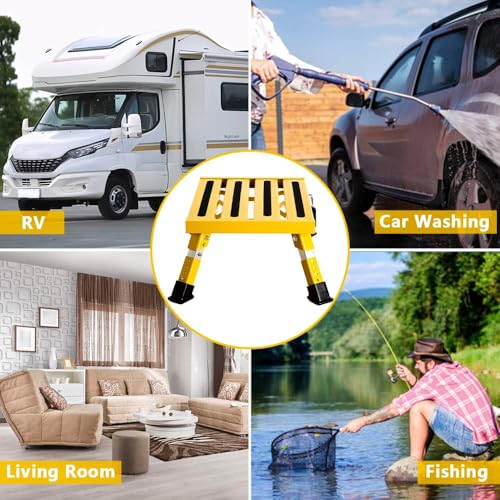 Portable Foldable Anti-Slip Aluminum RV Steps with Handles V6939