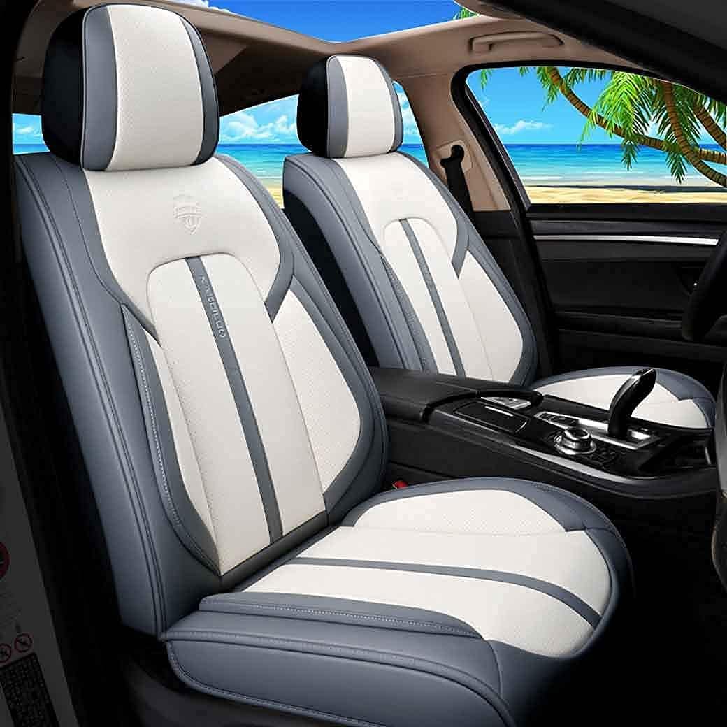 Red & Black Leather Car Seat Covers 5 Seats Full Set I476