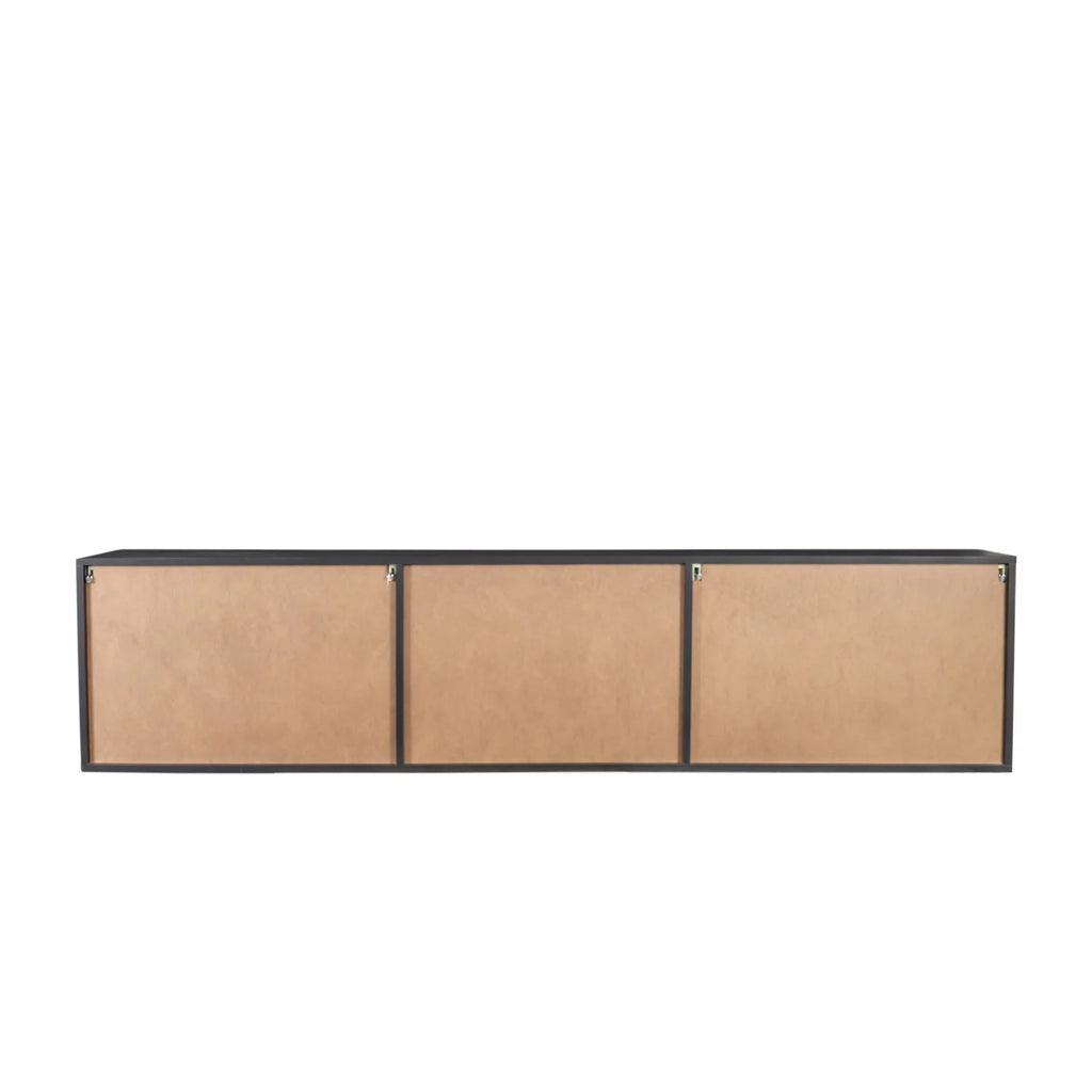 Wall Mounted Floating TV Stand with Shelf and Clamshell Doors B2797