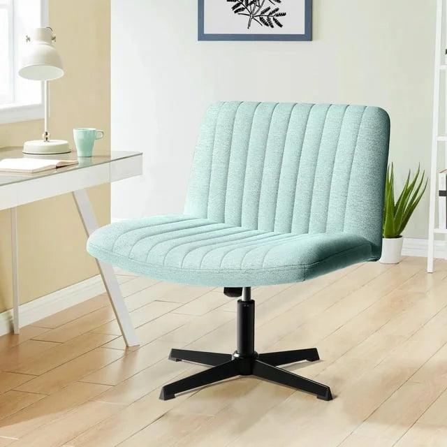 Armless Fabric Padded Swivel Desk Chair I73829