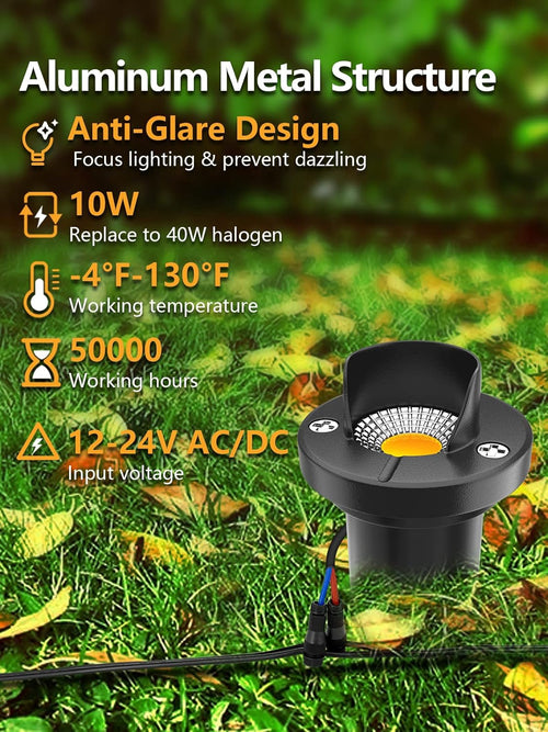 10W Low Voltage Warm White LED Landscape Lights (10PACK) C948989