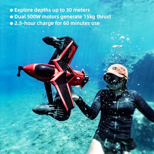 Underwater Scooter Dual Motors 30M Waterproof Red O47152