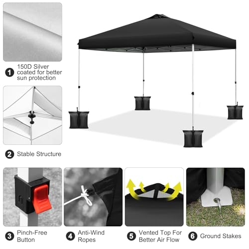 Blue 10x10ft Pop up Canopy Tent with Roller Bag J4564