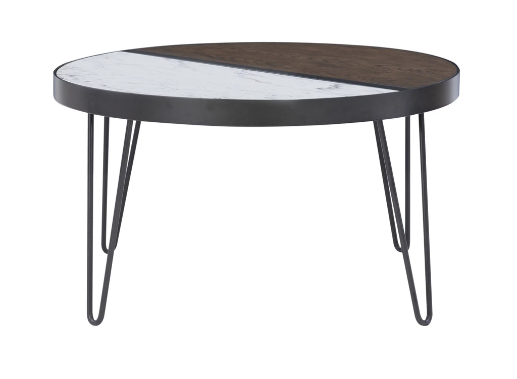 Round Mid-Century Coffee Table with Hairpin Legs, Walnut H531