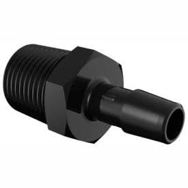 1/2 - 14 NPT to 3/8 Barbed Adapter, Glass Filled Black Nylon X605725