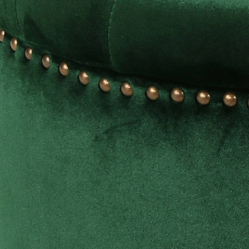 Black Velvet Tufted Ottoman M46730