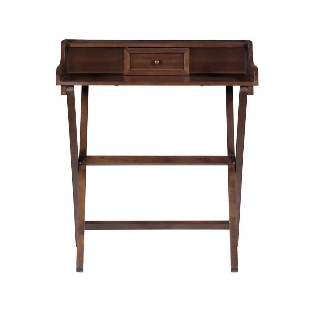 Wood Folding Desk in Antique Walnut Brown A19649