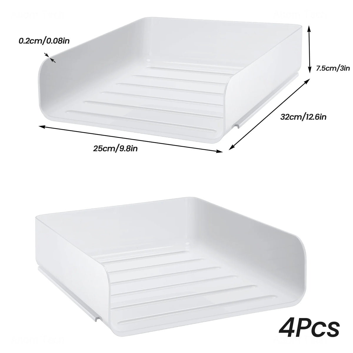 White Stackable Desk Letter Tray Set Z676