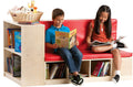 Modular Library Storage Set with Seat Bookcase Shelves A803577