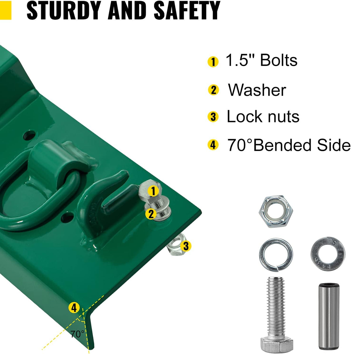 1/4" G70 Forged Bolt on Grab Hooks with 1/2" Shackles F2484