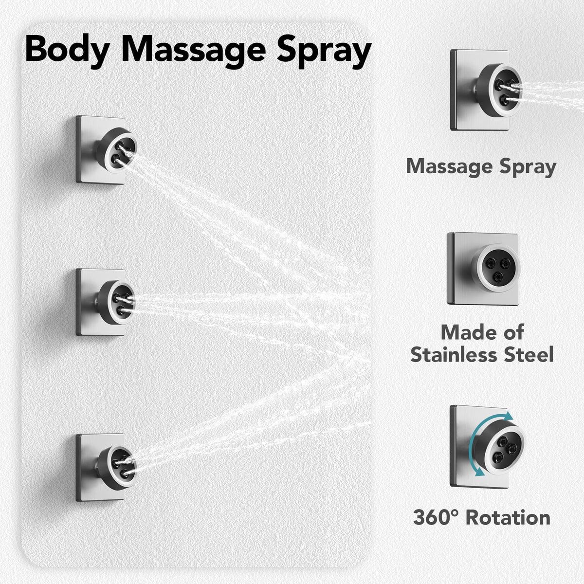 Brushed Nickel Thermostatic Shower Faucet Set N104
