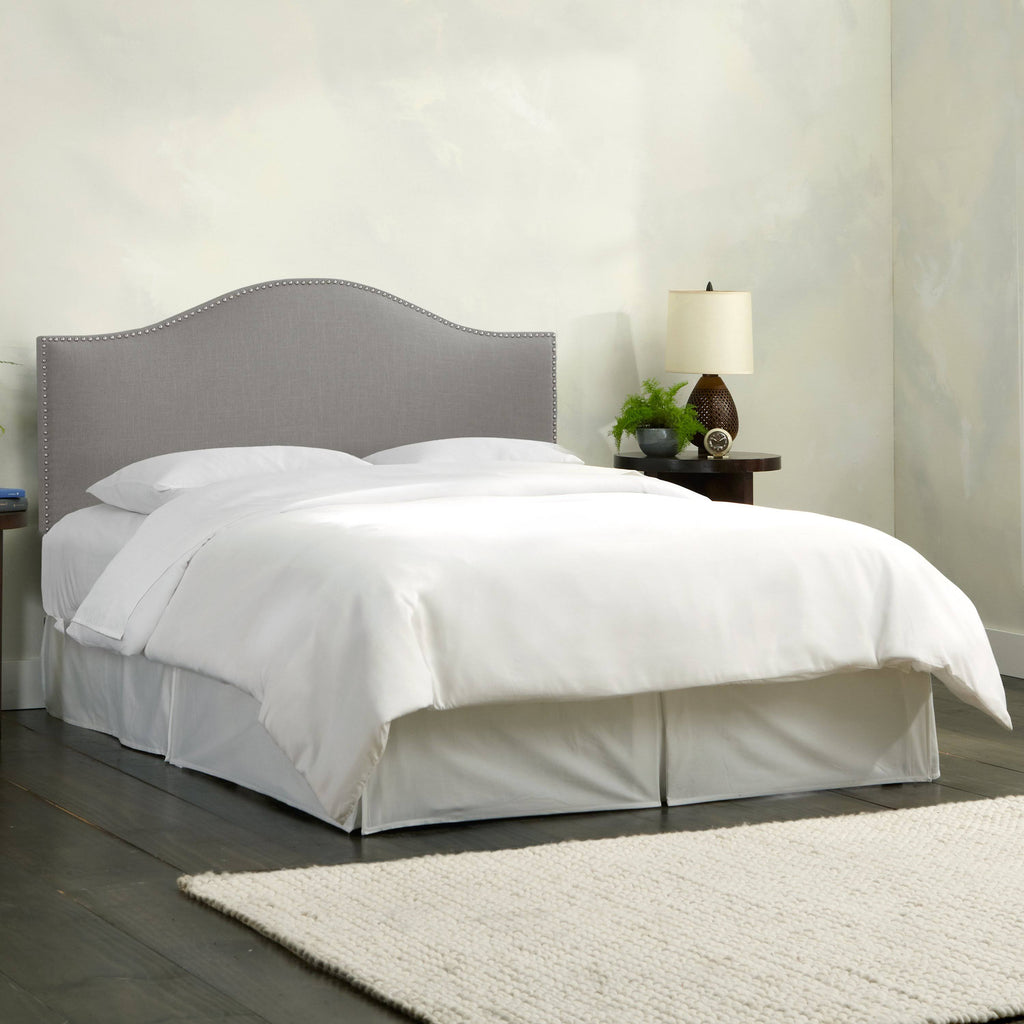 Gray California King Nail Button Headboard T4047