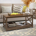 Dark Walnut 2-Tier Wood Coffee Table P9293